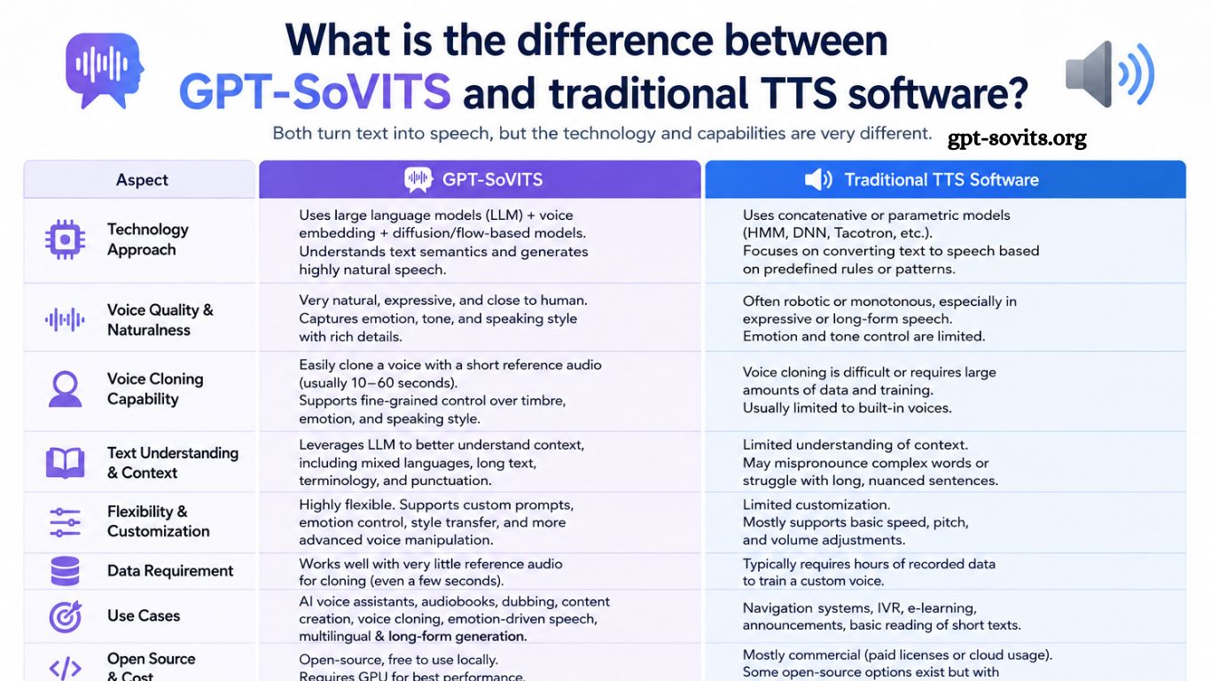 GPT-SoVITS vs Traditional TTS Software: Key Differences Explained - gpt ...
